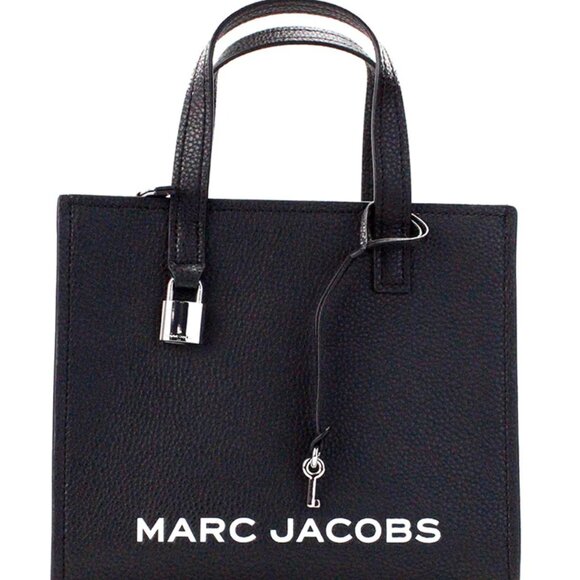 NWT ✅ Marc Jacobs Mini Grind Leather Tote Bag BLACK ✨ NWT - Picture 3 of 16